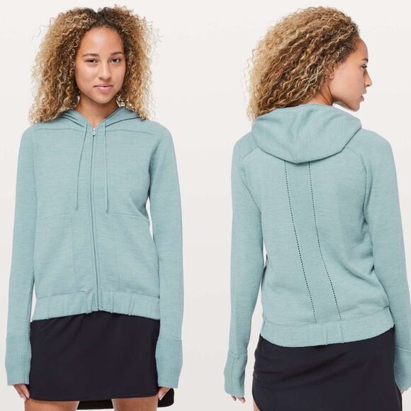 Lululemon Rise & Move Hoodie Heathered Cloud Blue Womens Size 8 - Picture 1 of 6